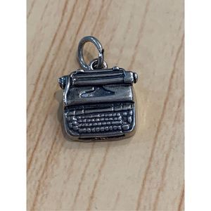 Vintage Typewriter Sterling Silver Jewelry Charm